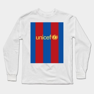 Vintage football Unicef Barcelona Long Sleeve T-Shirt